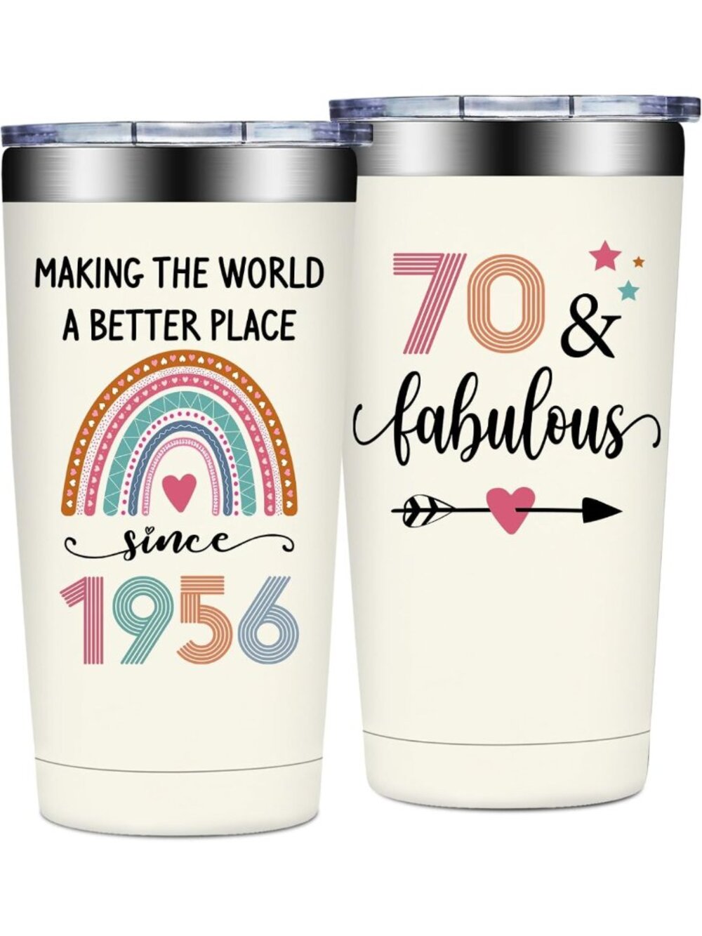 70th Birthday Gifts for Her - 1956 Decorations, Fabulous 20 oz Tumbler & More!